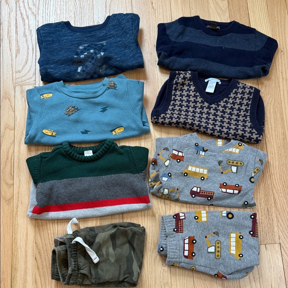 Boys Assorted Sweatpants and Long-Sleeve Sweaters & Tops - Blue, Gray, Green